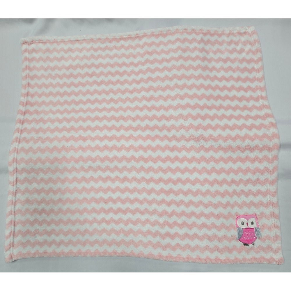 Cuddletime Cuddle Time Pink White Owl chevron fleece Baby Girl Blanket zigzag